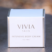 VIVIASKIN Intensive Body Cream box on a slate surface